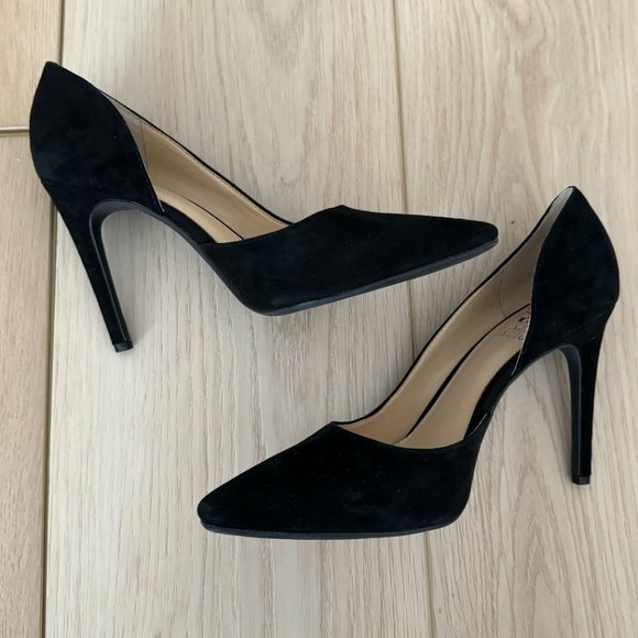 NEW in Box (NIB) Vince Camuto Black Suede Faiva Stiletto Pumps 8.5 - Picture 4 of 10